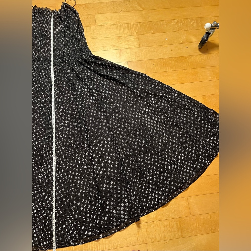 NWT - J. Crew Women’s Crinkled Maxi Dress - Black/White Block Print - Sz M - Picture 13 of 15